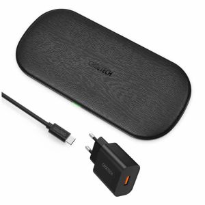 Choetech T535-S + USB stekker - pad 5 spoelen - zwart - 20W