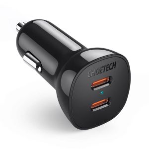 Choetech Dual PD USB auto oplader 36w